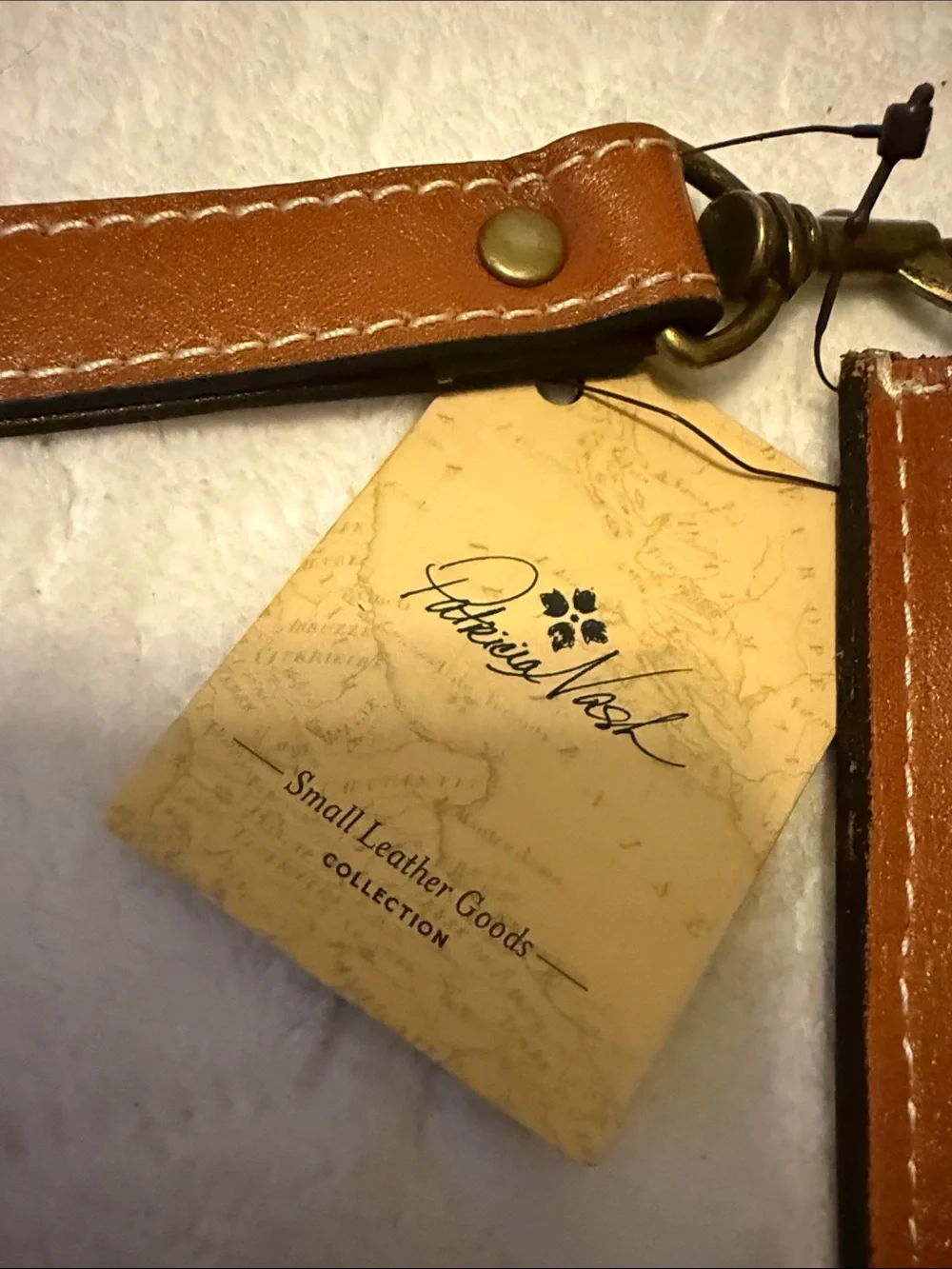 Patricia Nash Tan Leather Wristlet Clutch
